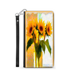Protective Phone Wallet, Vase of Sunflowers, Gift Custom Design