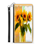 Protective Phone Wallet, Vase of Sunflowers, Gift Custom Design