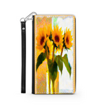 Protective Phone Wallet, Vase of Sunflowers, Gift Custom Design