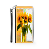 Protective Phone Wallet, Vase of Sunflowers, Gift Custom Design