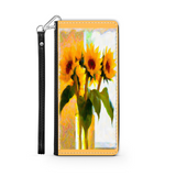 Protective Phone Wallet, Vase of Sunflowers, Gift Custom Design