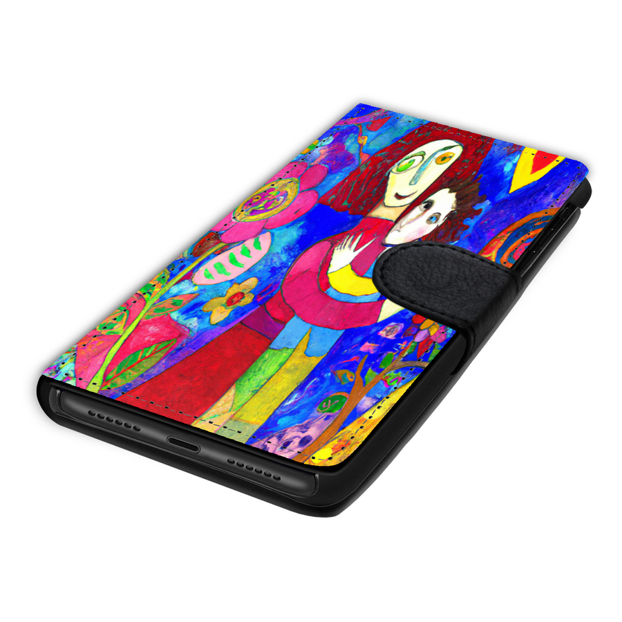 Mother and Child, Phone Wallet, gift For Mom Custom Art Design, Mother's Day,