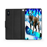 Pitbull Lover's Protective Phone Wallet, Custom Art Design, Gift. Large and Smaller Phones