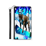 Pitbull Lover's Protective Phone Wallet, Custom Art Design, Gift. Large and Smaller Phones