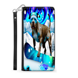 Pitbull Lover's Protective Phone Wallet, Custom Art Design, Gift. Large and Smaller Phones