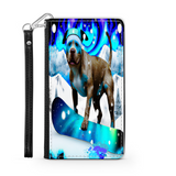 Pitbull Lover's Protective Phone Wallet, Custom Art Design, Gift. Large and Smaller Phones
