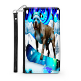 Pitbull Lover's Protective Phone Wallet, Custom Art Design, Gift. Large and Smaller Phones