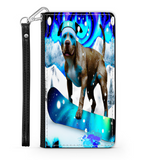 Pitbull Lover's Protective Phone Wallet, Custom Art Design, Gift. Large and Smaller Phones