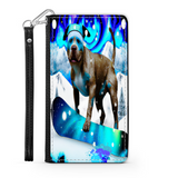 Pitbull Lover's Protective Phone Wallet, Custom Art Design, Gift. Large and Smaller Phones