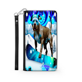 Pitbull Lover's Protective Phone Wallet, Custom Art Design, Gift. Large and Smaller Phones
