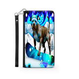 Pitbull Lover's Protective Phone Wallet, Custom Art Design, Gift. Large and Smaller Phones
