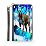 Pitbull Lover's Protective Phone Wallet, Custom Art Design, Gift. Large and Smaller Phones