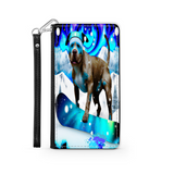 Pitbull Lover's Protective Phone Wallet, Custom Art Design, Gift. Large and Smaller Phones