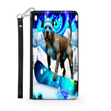 Pitbull Lover's Protective Phone Wallet, Custom Art Design, Gift. Large and Smaller Phones