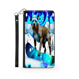 Pitbull Lover's Protective Phone Wallet, Custom Art Design, Gift. Large and Smaller Phones