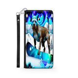 Pitbull Lover's Protective Phone Wallet, Custom Art Design, Gift. Large and Smaller Phones