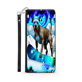 Pitbull Lover's Protective Phone Wallet, Custom Art Design, Gift. Large and Smaller Phones