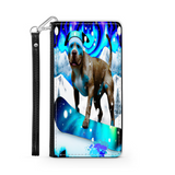 Pitbull Lover's Protective Phone Wallet, Custom Art Design, Gift. Large and Smaller Phones
