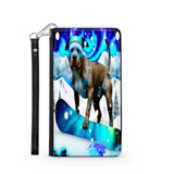 Pitbull Lover's Protective Phone Wallet, Custom Art Design, Gift. Large and Smaller Phones
