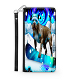 Pitbull Lover's Protective Phone Wallet, Custom Art Design, Gift. Large and Smaller Phones