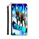 Pitbull Lover's Protective Phone Wallet, Custom Art Design, Gift. Large and Smaller Phones