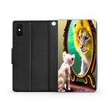 Self-Image is Everything Kitten Sees a Lion, Protective Phone Wallet, Imagination Creation