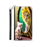 Self-Image is Everything Kitten Sees a Lion, Protective Phone Wallet, Imagination Creation