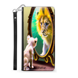 Self-Image is Everything Kitten Sees a Lion, Protective Phone Wallet, Imagination Creation