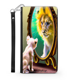 Self-Image is Everything Kitten Sees a Lion, Protective Phone Wallet, Imagination Creation