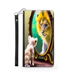 Self-Image is Everything Kitten Sees a Lion, Protective Phone Wallet, Imagination Creation