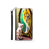 Self-Image is Everything Kitten Sees a Lion, Protective Phone Wallet, Imagination Creation