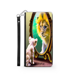 Self-Image is Everything Kitten Sees a Lion, Protective Phone Wallet, Imagination Creation