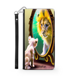 Self-Image is Everything Kitten Sees a Lion, Protective Phone Wallet, Imagination Creation