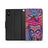Colorful Buddha with Lotus, Protective Phone Wallet, Spiritual Art Design, Gift