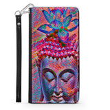 Colorful Buddha with Lotus, Protective Phone Wallet, Spiritual Art Design, Gift