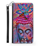 Colorful Buddha with Lotus, Protective Phone Wallet, Spiritual Art Design, Gift