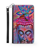 Colorful Buddha with Lotus, Protective Phone Wallet, Spiritual Art Design, Gift
