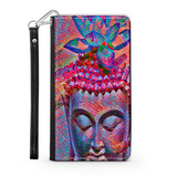 Colorful Buddha with Lotus, Protective Phone Wallet, Spiritual Art Design, Gift