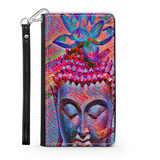 Colorful Buddha with Lotus, Protective Phone Wallet, Spiritual Art Design, Gift