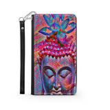 Colorful Buddha with Lotus, Protective Phone Wallet, Spiritual Art Design, Gift