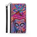 Colorful Buddha with Lotus, Protective Phone Wallet, Spiritual Art Design, Gift