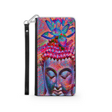 Colorful Buddha with Lotus, Protective Phone Wallet, Spiritual Art Design, Gift