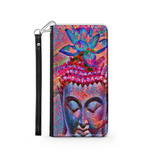 Colorful Buddha with Lotus, Protective Phone Wallet, Spiritual Art Design, Gift
