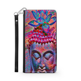 Colorful Buddha with Lotus, Protective Phone Wallet, Spiritual Art Design, Gift
