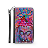 Colorful Buddha with Lotus, Protective Phone Wallet, Spiritual Art Design, Gift