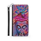 Colorful Buddha with Lotus, Protective Phone Wallet, Spiritual Art Design, Gift