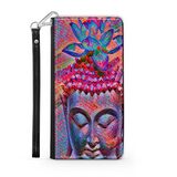 Colorful Buddha with Lotus, Protective Phone Wallet, Spiritual Art Design, Gift