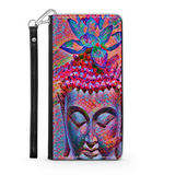 Colorful Buddha with Lotus, Protective Phone Wallet, Spiritual Art Design, Gift