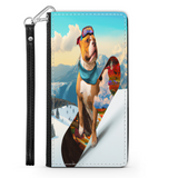 Pitbull Lover's Protective Phone Wallet, Custom Art Design, Gift. Large and Smaller Phones