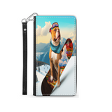 Pitbull Lover's Protective Phone Wallet, Custom Art Design, Gift. Large and Smaller Phones